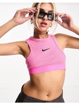 Nike Sportswear Trend Crop Ribbed Pembe Kadın Atlet FN5758-684