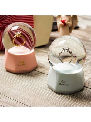 Skygo Tektaş Yüzük Temalı Işıklı Küçük Boy Kar Küresi Mavi