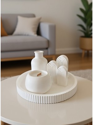 Nox Atelier Modern Ribbed Dekor Seti – Minimal Home Dekorasyon Objeleri