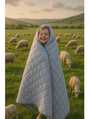 Homewell %100 Saf Ingiliz Yünü Hipoalerjenik Özellikli Yıkanabilir Tek Kişilik Yorgan Gri