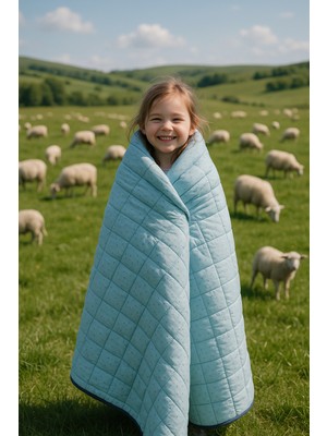 Homewell %100 Saf Ingiliz Yünü Hipoalerjenik Özellikli Yıkanabilir Tek Kişilik Yorgan Mint