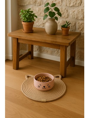 Feyza Design Yumuşak ve Kullanışlı 32X32 cm Kedi Mama Paspası, Hijyen Sağlar