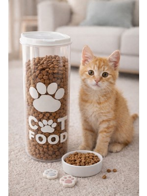 Deembro 5,8 Lt Kedi Mama Saklama Kabı Kedi Maması Saklama Kabı Saklama Kutusu Hava Almaz Sızdırmaz