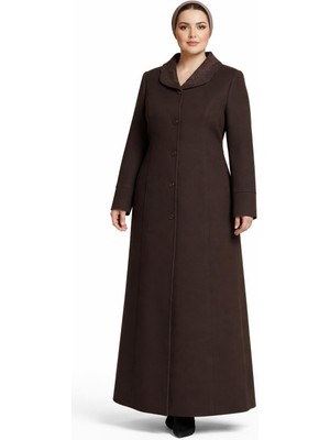 Esin Giyim Kadın Yaka Nakışlı Büyük Beden Manto