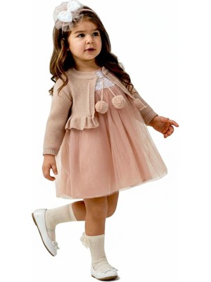 Butik Kız Bebek - Çocuk Hırkalı Tütü Elbise Özel Tasarım Elbise