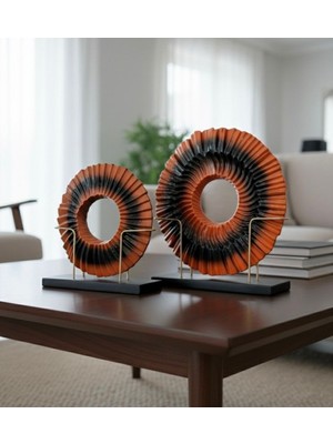 Mirsa Global 2 Li Dekoratif Disk Biblo Modern Özel Tasarım Obje