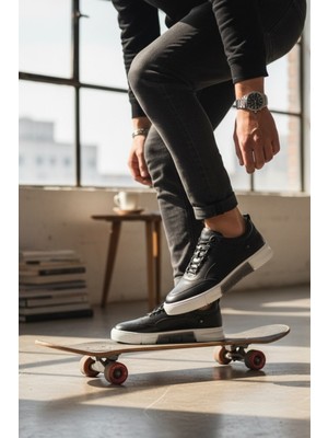  Enoch Hakiki Deri Sportif Tasarım Bağcıklı Erkek Sneaker Comfort Taban