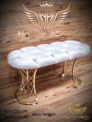 By Hakan Aşkın Luxury Pota Bench 40X100CM Puf&bench  Yatak Önü - Antre - Salon - Oturma Odası