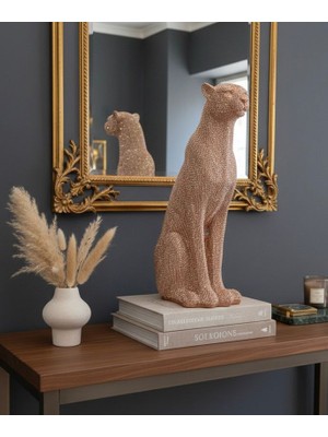 Mirsa Global Dekoratif Çita Leopar Biblo Büst Heykel