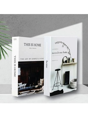 2'li This Is Home & Mono Dekoratif Kitap Kutu