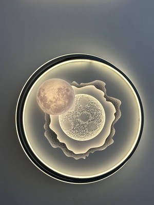 EOS Aydınlatma Kozmik Dolunay: 3D Ay Dokulu Modern Dekoratif Avize