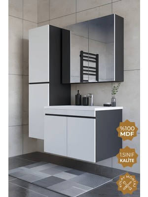 Teta Home Tokyo 65 Cm Mdf Banyo Dolabı Seti + Boy Dolabı