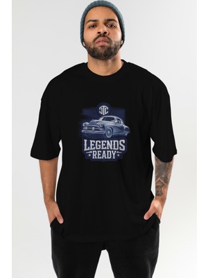 Ankhises Araba Serisi (61) Ön Baskılı Oversize T-Shirt Erkek Kadın Pamuk Bisiklet Yaka Tişort