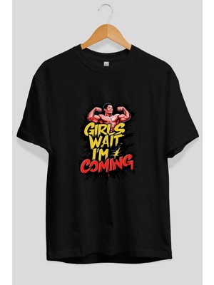 Ankhises Gym , Spor , Fitness Serisi 60 Ön Baskılı Oversize T-Shirt Erkek Kadın Pamuk Bisiklet Yaka Tişort