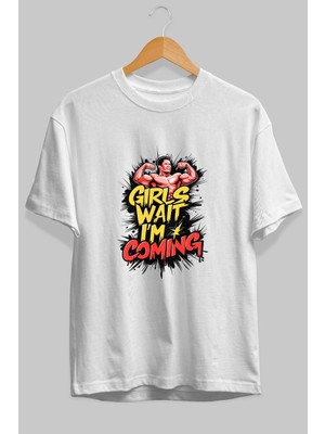 Ankhises Gym , Spor , Fitness Serisi 60 Ön Baskılı Oversize T-Shirt Erkek Kadın Pamuk Bisiklet Yaka Tişort