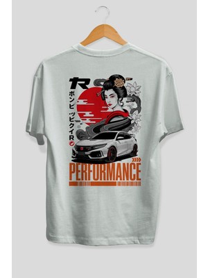 Ankhises Araba Serisi (81) Arka Baskılı Oversize T-Shirt Erkek Kadın Pamuk Bisiklet Yaka Tişort