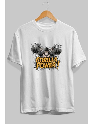Ankhises Gym , Spor , Fitness Serisi 72 Ön Baskılı Oversize T-Shirt Erkek Kadın Pamuk Bisiklet Yaka Tişort