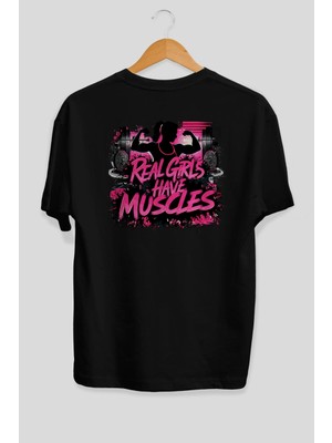 Ankhises Gym , Spor , Fitness Serisi 16 Arka Baskılı Oversize T-Shirt Erkek Kadın Pamuk Bisiklet Yaka Tişort