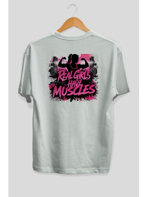 Ankhises Gym , Spor , Fitness Serisi 16 Arka Baskılı Oversize T-Shirt Erkek Kadın Pamuk Bisiklet Yaka Tişort