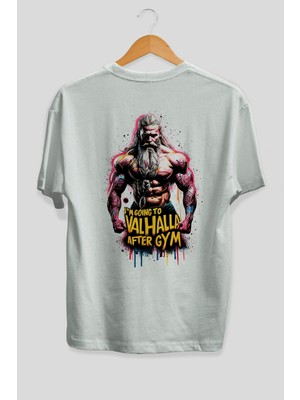 Ankhises Gym , Spor , Fitness Serisi 19 Arka Baskılı Oversize T-Shirt Erkek Kadın Pamuk Bisiklet Yaka Tişort