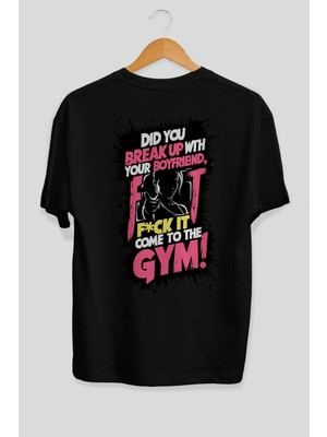 Ankhises Gym , Spor , Fitness Serisi 9 Arka Baskılı Oversize T-Shirt Erkek Kadın Pamuk Bisiklet Yaka Tişort