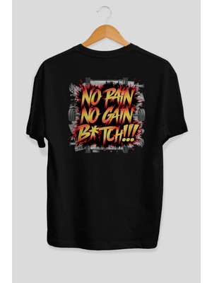 Ankhises Gym , Spor , Fitness Serisi 3 Arka Baskılı Oversize T-Shirt Erkek Kadın Pamuk Bisiklet Yaka Tişort