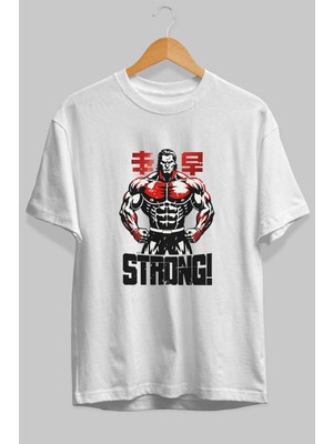 Ankhises Gym , Spor , Fitness Serisi 80 Ön Baskılı Oversize T-Shirt Erkek Kadın Pamuk Bisiklet Yaka Tişort