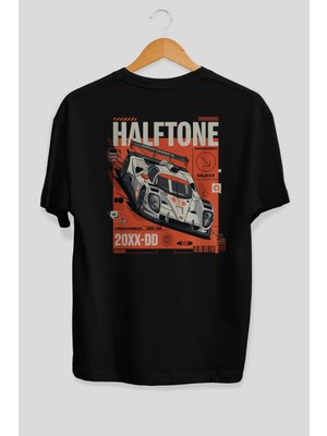 Ankhises Araba Serisi (26) Arka Baskılı Oversize T-Shirt Erkek Kadın Pamuk Bisiklet Yaka Tişort