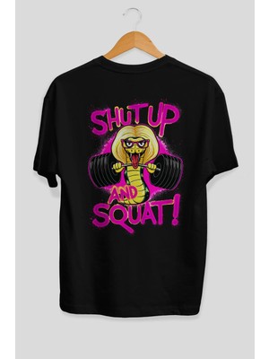 Ankhises Gym , Spor , Fitness Serisi 43 Arka Baskılı Oversize T-Shirt Erkek Kadın Pamuk Bisiklet Yaka Tişort