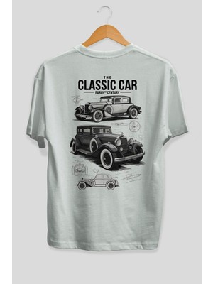 Ankhises Araba Serisi (74) Arka Baskılı Oversize T-Shirt Erkek Kadın Pamuk Bisiklet Yaka Tişort