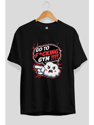 Ankhises Gym , Spor , Fitness Serisi 33 Ön Baskılı Oversize T-Shirt Erkek Kadın Pamuk Bisiklet Yaka Tişort