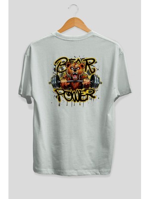 Ankhises Gym , Spor , Fitness Serisi 28 Arka Baskılı Oversize T-Shirt Erkek Kadın Pamuk Bisiklet Yaka Tişort