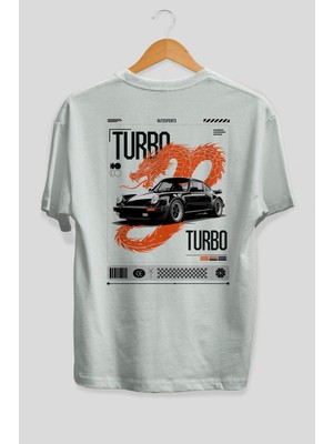 Ankhises Araba Serisi (60) Arka Baskılı Oversize T-Shirt Erkek Kadın Pamuk Bisiklet Yaka Tişort