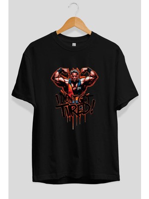 Ankhises Gym , Spor , Fitness Serisi 27 Ön Baskılı Oversize T-Shirt Erkek Kadın Pamuk Bisiklet Yaka Tişort