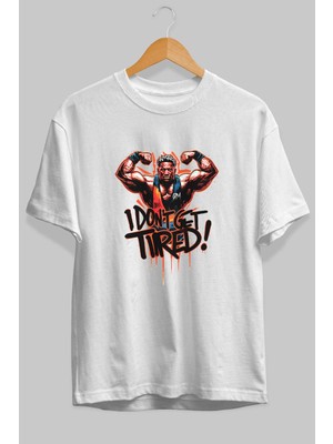 Ankhises Gym , Spor , Fitness Serisi 27 Ön Baskılı Oversize T-Shirt Erkek Kadın Pamuk Bisiklet Yaka Tişort