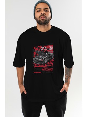 Ankhises Araba Serisi (71) Ön Baskılı Oversize T-Shirt Erkek Kadın Pamuk Bisiklet Yaka Tişort