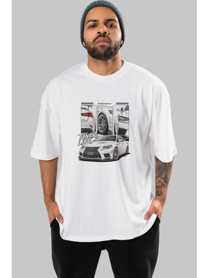 Ankhises Araba Serisi (72) Ön Baskılı Oversize T-Shirt Erkek Kadın Pamuk Bisiklet Yaka Tişort