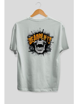 Ankhises Gym , Spor , Fitness Serisi 45 Arka Baskılı Oversize T-Shirt Erkek Kadın Pamuk Bisiklet Yaka Tişort