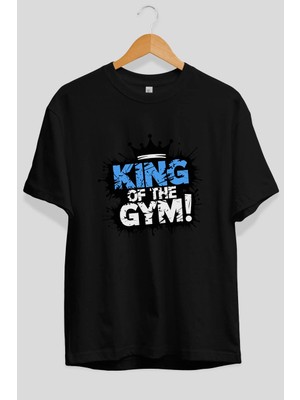 Ankhises Gym , Spor , Fitness Serisi 51 Ön Baskılı Oversize T-Shirt Erkek Kadın Pamuk Bisiklet Yaka Tişort