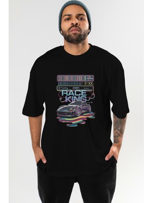 Ankhises Araba Serisi (40) Ön Baskılı Oversize T-Shirt Erkek Kadın Pamuk Bisiklet Yaka Tişort