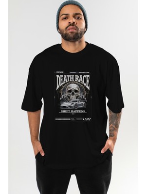 Ankhises Araba Serisi (46) Ön Baskılı Oversize T-Shirt Erkek Kadın Pamuk Bisiklet Yaka Tişort