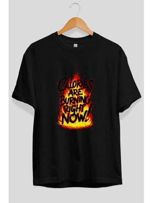 Ankhises Gym , Spor , Fitness Serisi 94 Ön Baskılı Oversize T-Shirt Erkek Kadın Pamuk Bisiklet Yaka Tişort