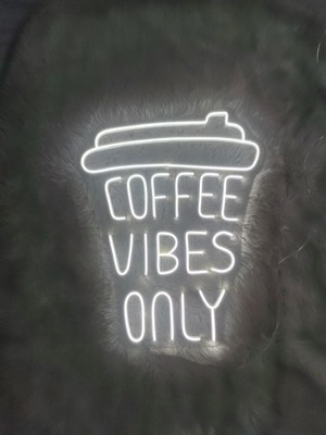 Dekoraven Coffee Vibes Only Neon LED Duvar Tabelası | Kahve Köşesi & Kafe Dekoru