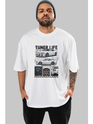 Ankhises Araba Serisi (69) Ön Baskılı Oversize T-Shirt Erkek Kadın Pamuk Bisiklet Yaka Tişort