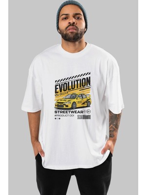 Ankhises Araba Serisi (53) Ön Baskılı Oversize T-Shirt Erkek Kadın Pamuk Bisiklet Yaka Tişort