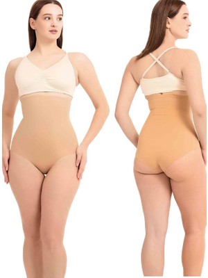 Bipamuk Kadın Lazer Kesim Slip Korse Yüksek Bel Dikişsiz Karın Toparlayıcı