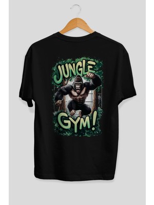 Ankhises Gym , Spor , Fitness Serisi 11 Arka Baskılı Oversize T-Shirt Erkek Kadın Pamuk Bisiklet Yaka Tişort