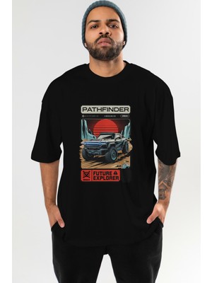 Ankhises Araba Serisi (62) Ön Baskılı Oversize T-Shirt Erkek Kadın Pamuk Bisiklet Yaka Tişort