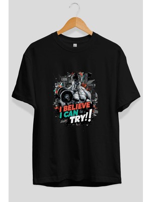 Ankhises Gym , Spor , Fitness Serisi 42 Ön Baskılı Oversize T-Shirt Erkek Kadın Pamuk Bisiklet Yaka Tişort