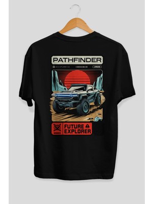 Ankhises Araba Serisi (62) Arka Baskılı Oversize T-Shirt Erkek Kadın Pamuk Bisiklet Yaka Tişort